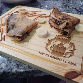 The Flaming Llama - Banana and Nutella crepe - Peruvian Near Me - Hartford, Connecticut The Flaming Llama - Banana and Nutella crepe - Peruvian Near Me - Hartford, Connecticut