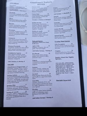Menu photo 2 Giannfranco's Trattoria Carpinteria, CA Menu photo 2 Giannfranco's Trattoria Carpinteria, CA