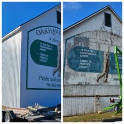 BAD Construction - Before and after comparison New siding, sign remodel, structural repairs