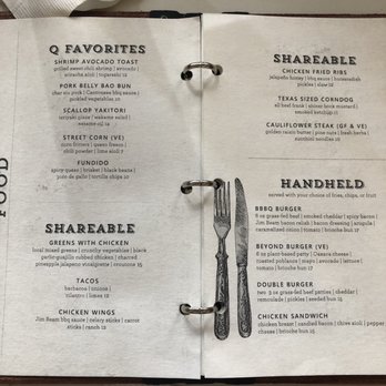 Q Kitchen | Bar - Menu - Barbeque Near Me - San Antonio, Texas