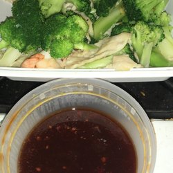 Shrimp and Chicken, Sauce on the side