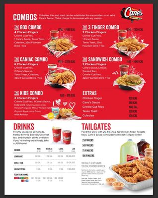 Menu photo 1 Raising Cane's Chicken Fingers Jacksonville, FL Menu photo 1 Raising Cane's Chicken Fingers Jacksonville, FL