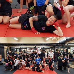 Triunity Martial Arts Studio - A group shot of our Muay Thai class with our assistant coach Amy Bobb.