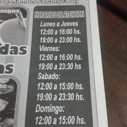 La Farolita de Caballito - Dias y Horarios