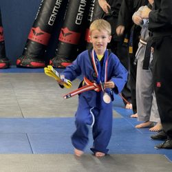 Child in jiu jitsu uniform