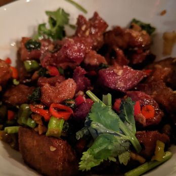 Mahaniyom - Salt and pepper pork cheeks - Cocktail Bars Near Me - Brookline, Massachusetts