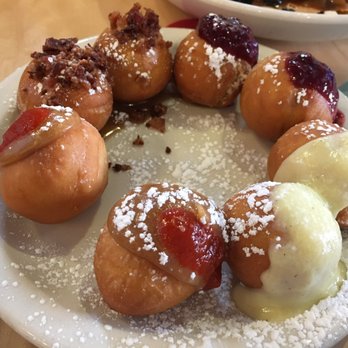 Jelly - Donut Bites: Thai Peanut, Créme Anglaise, Jelly, Maple Bacon - New American Near Me - Denver, Colorado Jelly - Donut Bites: Thai Peanut, Créme Anglaise, Jelly, Maple Bacon - New American Near Me - Denver, Colorado