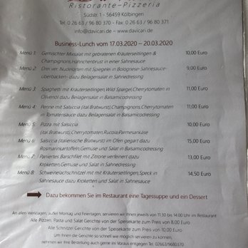 Da Vicari - Wochenkarte - Italian Near Me - Kölbingen, RP