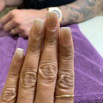LV Nail Lounge - Before: nails done by another nail tech and salon - Nail Salons Near Me - San Antonio, Texas