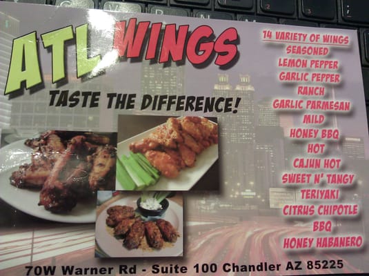 Menu photo 8 ATL Wings Chandler, AZ