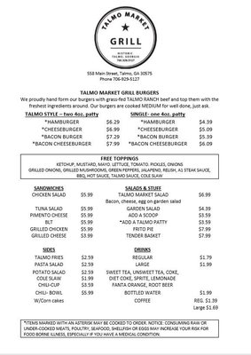 Menu photo 1 Talmo Market Grill Talmo, GA
