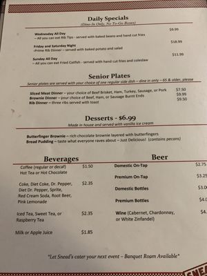 Menu photo 3 Snead's Bar-B-Q Belton, MO