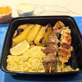 Mykonos Grill - Souvlaki Pork/Chicken combo - Mediterranean Near Me - Boca Raton, Florida