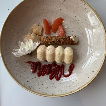 Cedarbrook Lodge - Blood orange Cheesecake with shortbread crust and a pistachio cannoli. - Hotels Near Me - SeaTac, Washington
