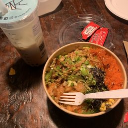 Boba and a FAT bowel of poke Boba and a FAT bowel of poke