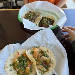 Lopez Taqueria & Liquor - Shrimp tacos, carnitas taco, chorizo taco