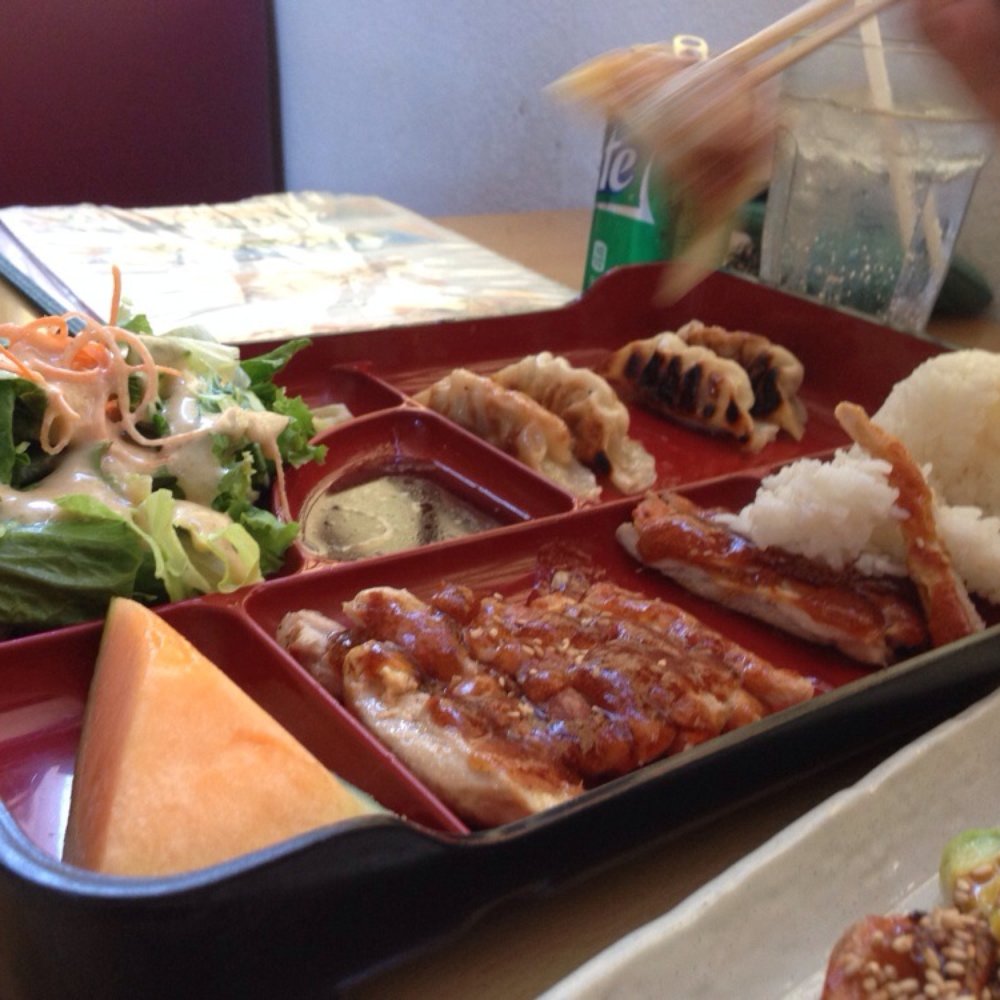 Sushi Dragon - Chicken teriyaki dinner with pork gyoza. - Sushi Bars Near Me - Sun Valley, California Sushi Dragon - Chicken teriyaki dinner with pork gyoza. - Sushi Bars Near Me - Sun Valley, California
