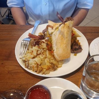 Plums Cafe - Rustic French Dip with country potatoes - Breakfast & Brunch Near Me - Costa Mesa, California Plums Cafe - Rustic French Dip with country potatoes - Breakfast & Brunch Near Me - Costa Mesa, California