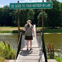 Croswell Swinging Bridge - On The Croswell Swinging Bridge