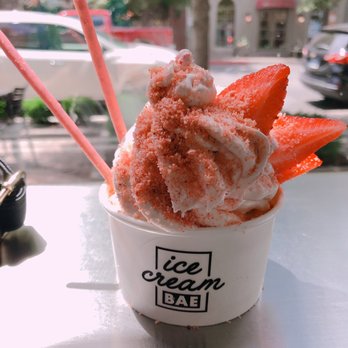 Ice Cream Bae - Strawberry ice cream. The crumbs kept falling off and landed all over my clothes. - Ice Cream & Frozen Yogurt Near Me - Leawood, Kansas Ice Cream Bae - Strawberry ice cream. The crumbs kept falling off and landed all over my clothes. - Ice Cream & Frozen Yogurt Near Me - Leawood, Kansas