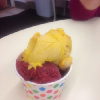 The Scoop Ice Cream Cafe - Mango and raspberry sorbets - Ice Cream & Frozen Yogurt Near Me - Ellington, Connecticut The Scoop Ice Cream Cafe - Mango and raspberry sorbets - Ice Cream & Frozen Yogurt Near Me - Ellington, Connecticut