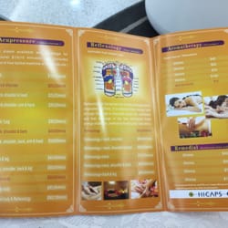 Happy Feet Steam Massage - Menu