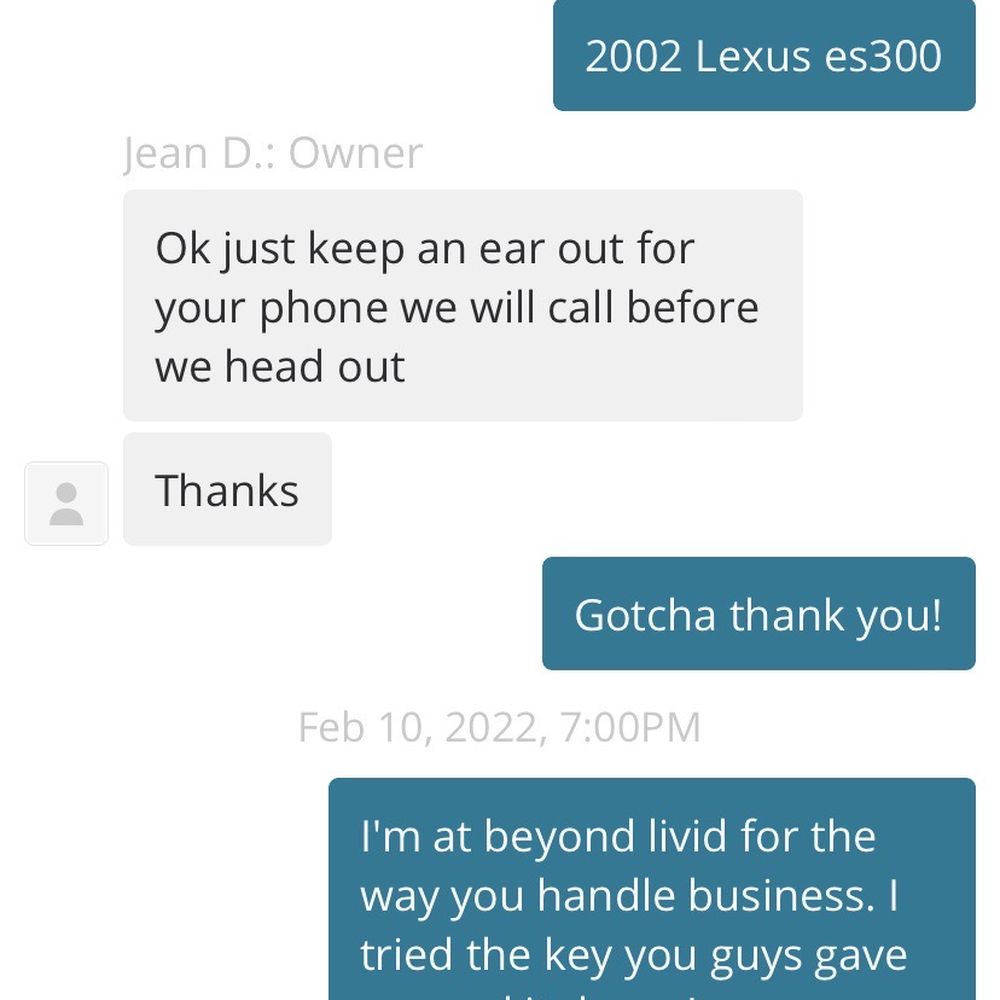 First Class Locksmith - This is how they handle business. Left me on read with no solutions to the poor customer service. - Keys & Locksmiths Near Me - Houston, Texas