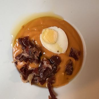 Alfalfa - Salmorejo soup with Jamon and egg - Tapas Bars Near Me - Seville, SE