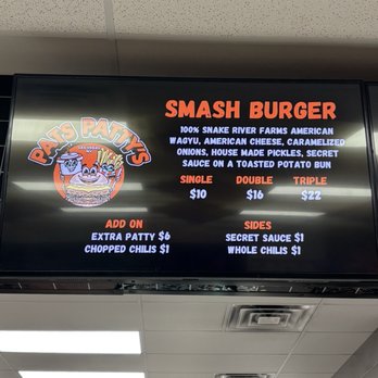 Pats Patty's - Burger Menu - Burgers Near Me - Las Vegas, Nevada Pats Patty's - Burger Menu - Burgers Near Me - Las Vegas, Nevada