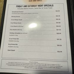 Road Side Bar N Grill - Updated menu
