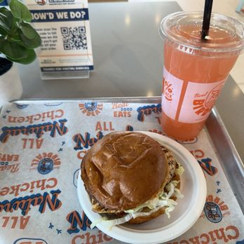 Birdcall - All Natural Chicken - Grilled Grilled Caesar Chicken Sandwich and strawberry lemonade - Chicken Shop Near Me - Phoenix, Arizona