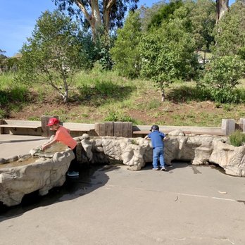 Bay Area Discovery Museum - Outdoor pond in front of indoor toddler play room - Children's Museums Near Me - Sausalito, California