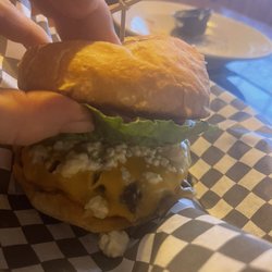 Curlew Saloon - Bison bleu cheese burger