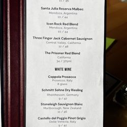 The Reservoir - Menu