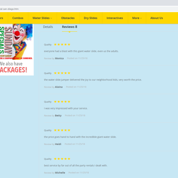 Jump 4 Adan - so many reviews. . of the same product. . . on the same day. . .for all their products. Noooo! Not shady at all - Party Supplies Near Me - San Diego, California Jump 4 Adan - so many reviews. . of the same product. . . on the same day. . .for all their products. Noooo! Not shady at all - Party Supplies Near Me - San Diego, California