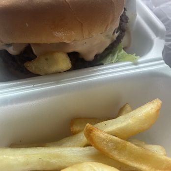 Poly Burgers - Burger combo ( ate most of my fries on the way home. And burger is bigger than it appears!) - Burgers Near Me - Long Beach, California