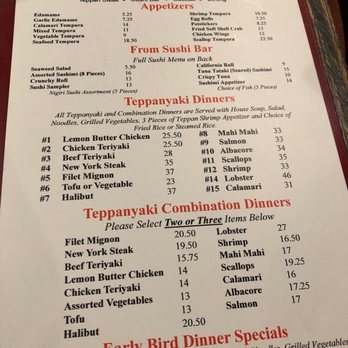 Ichibiri - Hibachi Grill menu - Sushi Bars Near Me - Dana Point, California