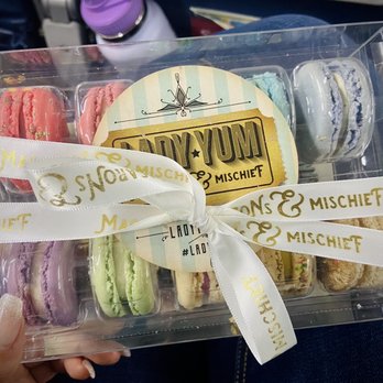 Lady Yum - My 10-piece Macaron box. Beautifully arranged! - Macarons Near Me - Seattle, Washington