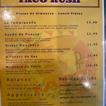 TACO RUSH RESTAURANT - Updated January 2026 - 25 Photos - 120 N