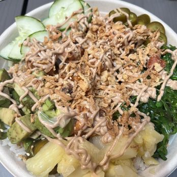 All In Poke - a bowl of food on a table - Poke Near Me - Worcester, Massachusetts