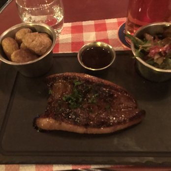 Chez Félicie - Phenomenal duck breast: cooked like a steak, and as good as any steak I've ever had. The salad was a bit soggy, but the potatoes were great. - French Near Me - Paris, 75 Chez Félicie - Phenomenal duck breast: cooked like a steak, and as good as any steak I've ever had. The salad was a bit soggy, but the potatoes were great. - French Near Me - Paris, 75