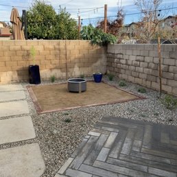 Fire pit and poured in place concrete pavers Fire pit and poured in place concrete pavers