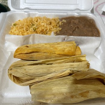 La Laguna Meat Market & Kitchen - Our tamales were a little too dry for us, but otherwise they were delicious! - Mexican Near Me - Denton, Texas