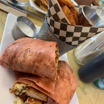 Vic's - Curry chicken wrap with sweet potatoes - Breakfast & Brunch Near Me - Martinez, California Vic's - Curry chicken wrap with sweet potatoes - Breakfast & Brunch Near Me - Martinez, California
