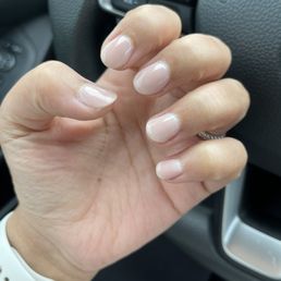 Uneven and NOT dip powder. It's called an acrylic overlay.