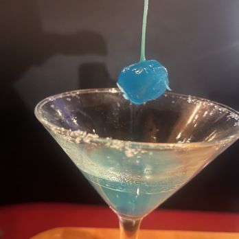 Chesterfield’s Tavolo - Blue Maraschino cherry in the Jack Frost-tini - Pizza Near Me - Utica, New York