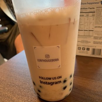Leaf House - Jujube rose milk tea with boba and taro topping. - Bubble Tea Near Me - Cooper City, Florida