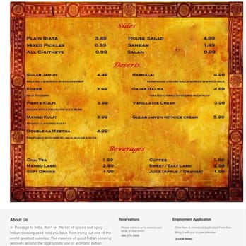 Passage to India - Menu - Indian Near Me - Tempe, Arizona
