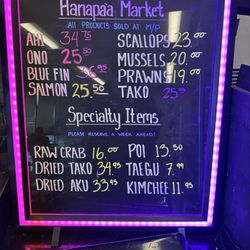 Green Valley Restaurant & Hanapaa Poke - Menu for Poke
