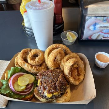 Ed's Burger Joint - Jam burger & onion rings homemade! Yummo! - Burgers Near Me - Hattiesburg, Mississippi Ed's Burger Joint - Jam burger & onion rings homemade! Yummo! - Burgers Near Me - Hattiesburg, Mississippi